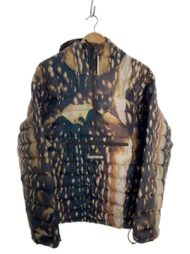 Supreme Felpa con Cappuccio 23AW Micro Piumino Mezza Zip L Poliestere Marrone Usata