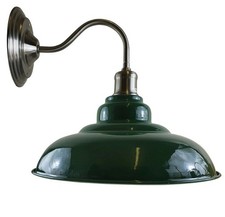 2 x Modern Industrial Wall Lights Sleek Metal Design, Green,32cm Diameter