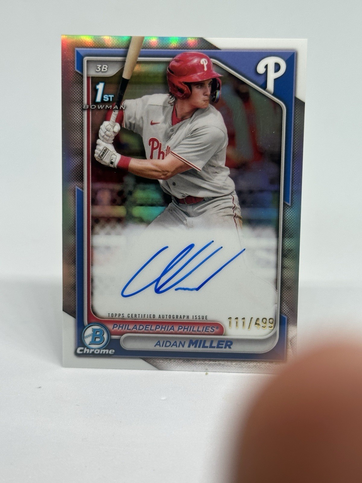 AIDAN MILLER 2024 BOWMAN CHROME #CPA-AMI REFRACTOR AUTO 1ST PROSPECT /499