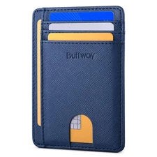 Slim Minimalist Front Pocket RFID Blocking Leather Wallets for Men and Women ...