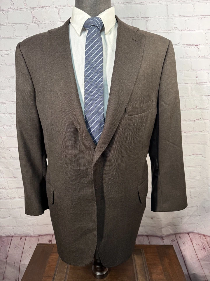 HOLLAND & SHERRY мужской коричневый SAVILE ROW CUSTOM 2 шт. костюм 45S куртка 38x26 брюки - Изображение 2 из 4