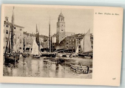 10650768 - Riva del Garda Hafen Uhrturm Fischerboote Trient (Trento) 1906