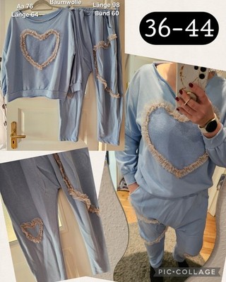 Mega Swt Zweiteiler Hose Baggy Pulli Pullover Hellblau 36-44