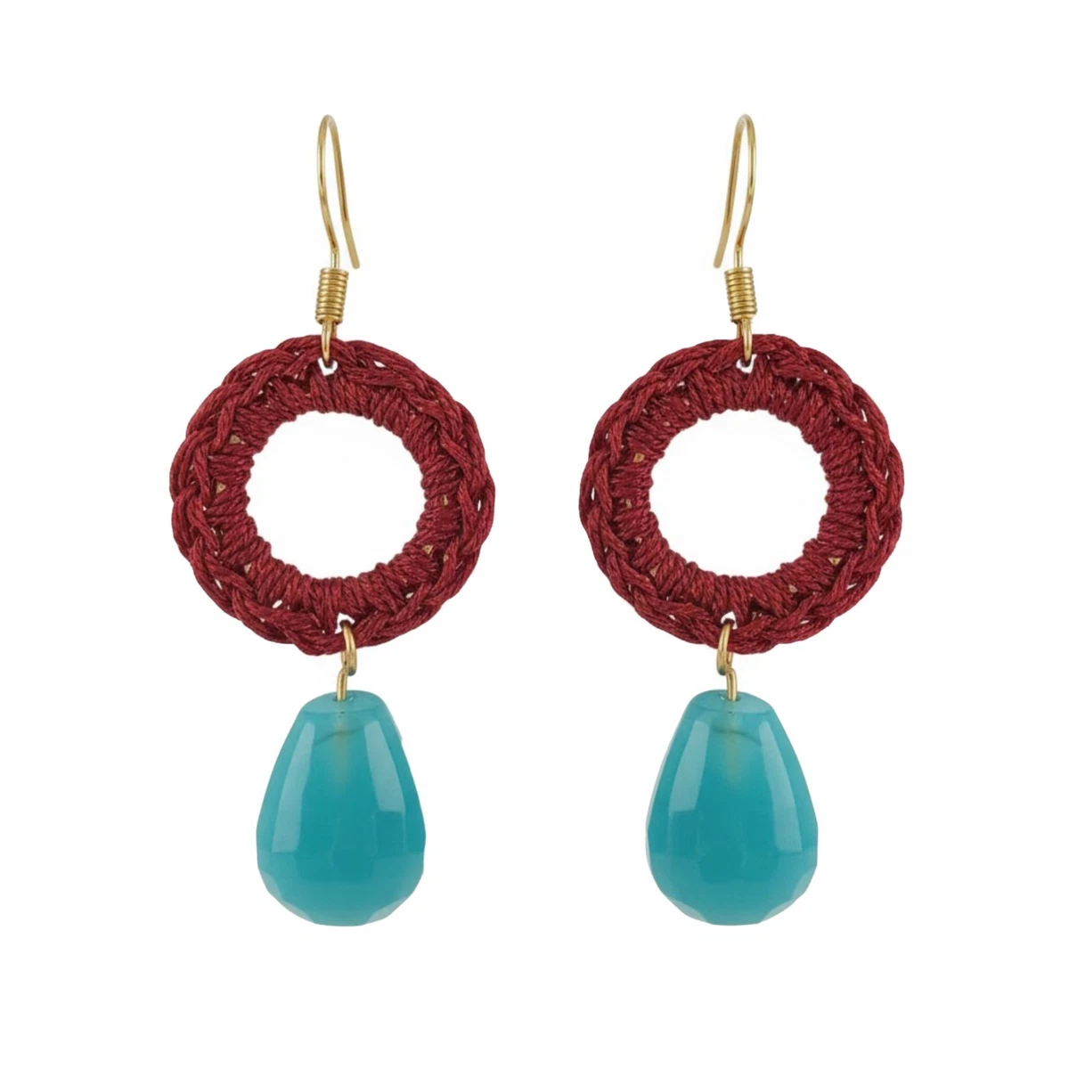 Oivzziy Orecchini da donna in argento Sterling 925 con perle a goccia d'acqua rossa, pendenti con diamante in cristallo austriaci di zirconia cubica 5A, regali di gioielli da donna