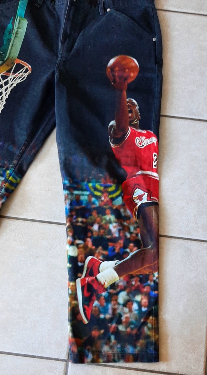 Nike Air Jordan Printed Dunk Graphic Jeans Size 34 NWOT Michael
