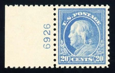 #476, 20c Ultramarine, XF/Superb-OG-NH, well-centered, 2025 PFC (graded 95, nh)