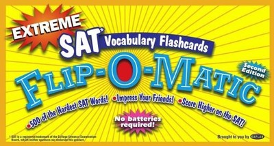 EXTREME SAT VOCABULARY FLASHCARDS FLIP-O-MATIC, SECOND By Kaplan **Excellent**