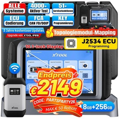 XTOOL IP919MAX Profi OBD2 Diagnosegerät Scan mit J2534 51+Resets Key Programmier