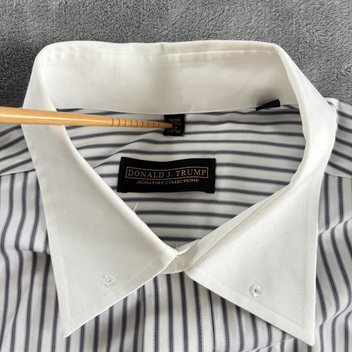Camicia elegante uomo Donald Trump Signature Collection a righe colletto bianco 17 34-35 - Foto 4 di 9