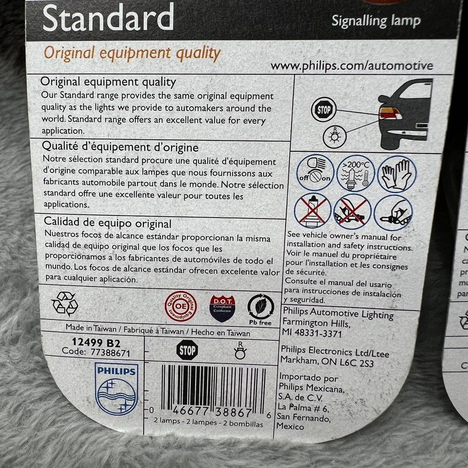 4pk Philips Estándar P21/5W 12499 Bombillas Lámpara Señalización Halógena Calidad OE Foto 3 de 3