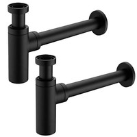 2 StüCk Siphon Messing Ablaufgarnitur Waschbecken Waschtisch Abfluss Schwarz