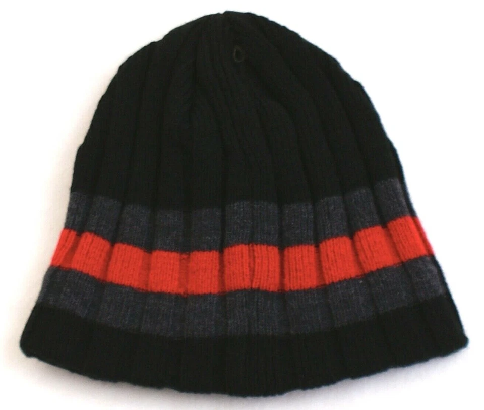Chaos черный и красный флис с подкладкой широкий ребро вязаный Beanie череп крышка мужской один размер новый с Ярлыками - Изображение 2 из 2