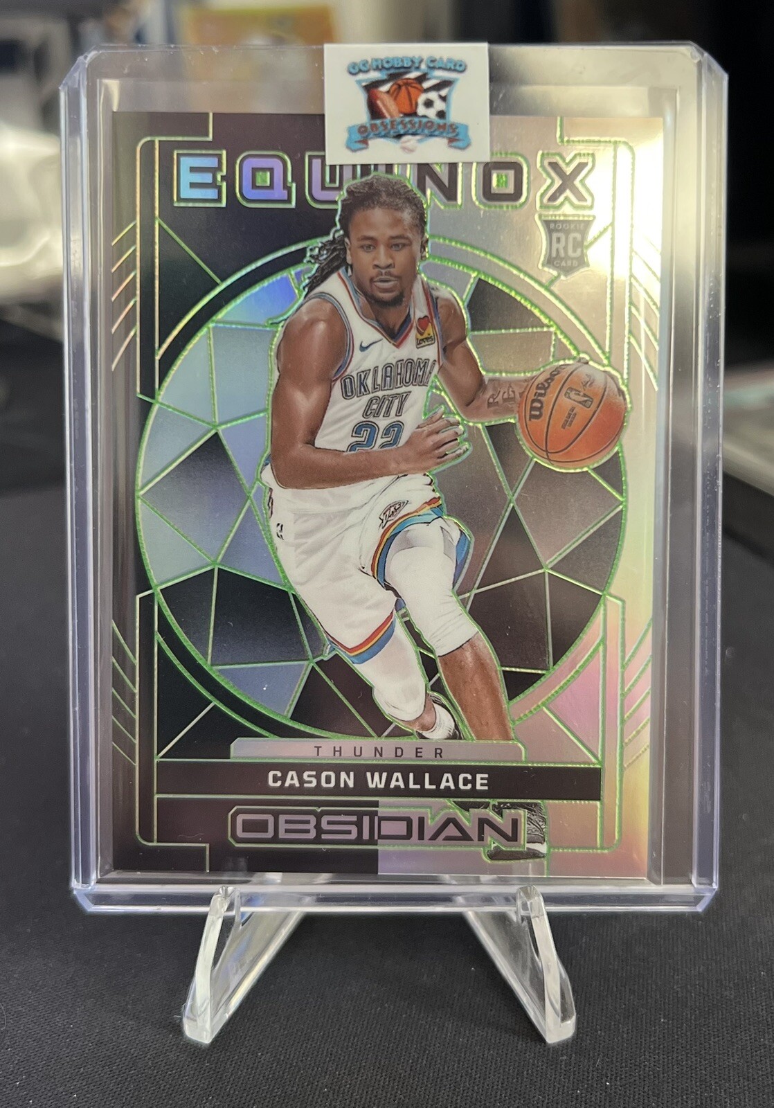 2023 Cason Wallace Obsidian Equinox Green /25 Rookie Oklahoma City Thunder