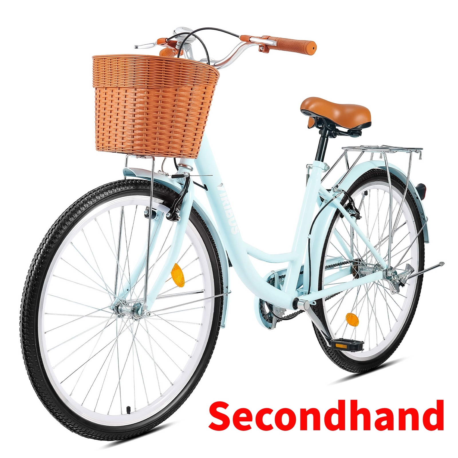 Secondhand Womens Comfort Bike 24Inch BeachandCity Cruiser Bicycle w/ Basket Rack