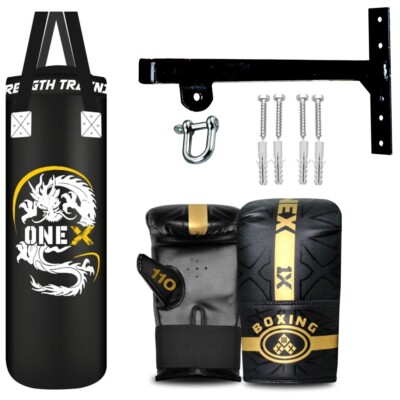Junior Boxsack 3ft Training MMA Handschuhe Wandhalterung Kick Boxen Junior Set