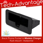BN Black Boat/Caravan ABS Mounted Recessed Wireless Phone Charger Pocket Pocket