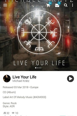 Michael Kratz ~ Live Your Life CD 2018 Hi-Tech AOR Melodic Yacht Rock WestCoast