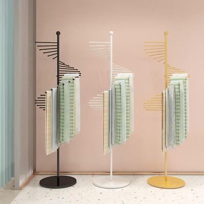 67'' Floor-Standing Metal Spiral Scarf Display Stand Organizer Hanger Holder