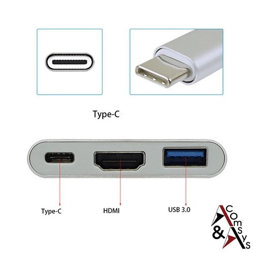 Hub 3in1 Typ C USB C auf USB 3.0 USB C HDMI 4K 1080P UHD Adapter PD Mac Samsung - Bild 5 von 8