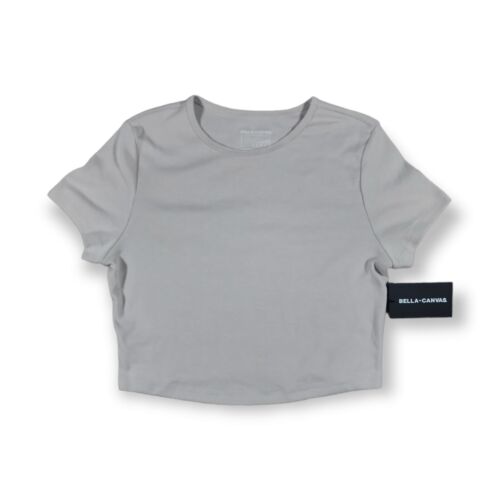 Bella Canvas Crop Top Busty Form Fitting Plain Basic T-Shirt Women's Size Med