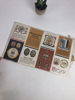 3 Vintage Meyercord Decorator Decal - Bicentennial 1976/1776