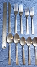 Stainless Satin & Glossy Silverware Flatware 10 pcs Assort Forks knife & spoons 
