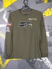Seattle Seahawks Training Jersey Long Sleeve Green Nike Mens Size S ig93