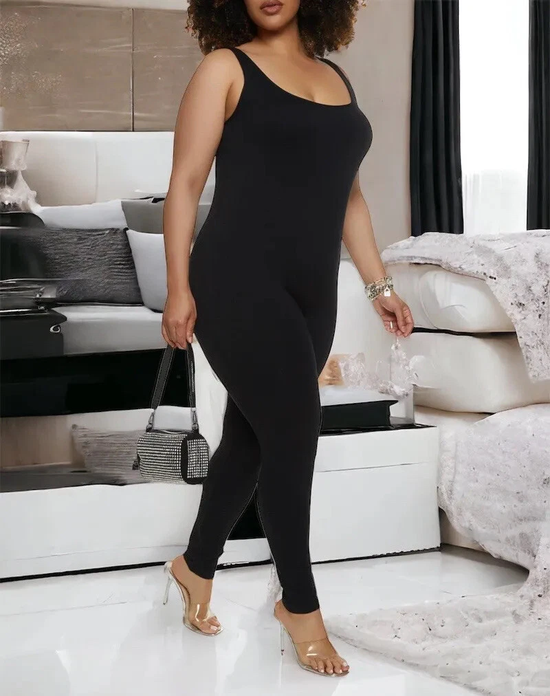 Plus size skinny sales leg jumpsuit