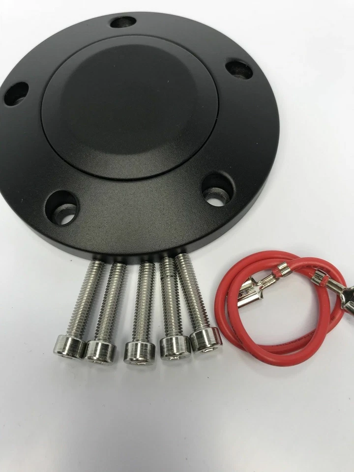 Volante Billet negro 14" (envoltura negra, botón de bocina, adaptador de buje E07) Foto 3 de 4