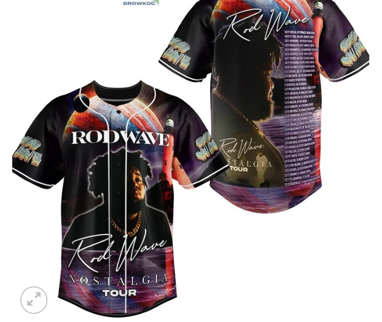 Rod Wave Nostalgia Tour In Three Month baseball jersey