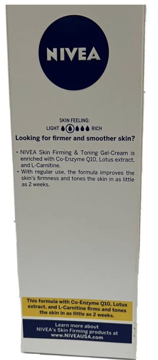 skin creams l carnitine and co q enzyme NIVEA Firming Toning Gel Cream/With CoQ10 And L-Carnitine 6.7oz 885924078898| eBay S-Acetylglutathione | C12H19N3O7S | peel for dull skin Size (Shape):Universal (Bag)