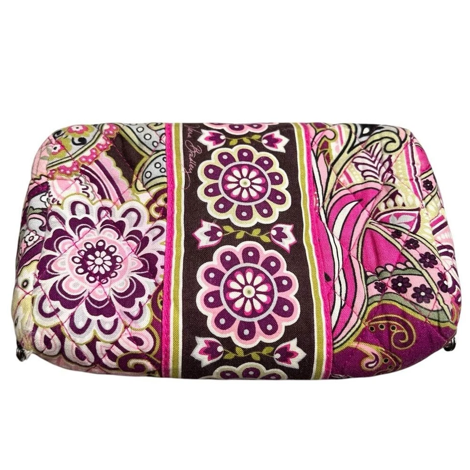 Bolso clutch Vera Bradley para mujer Kiss Lock y forro de plástico cachemira multicolor Foto 2 de 4