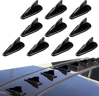 3.15'' x 0.98'' Gloss Black Roof Shark Fin Antenna Tail Spoiler Sticker 10PCS G