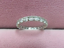 Epiphany 925 Sterling Silver Cubic Zirconia Eternity  Ring Size 7-  3.09 Grams