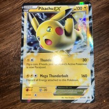 Pokemon Card Pikachu EX 2016 Black Star Promo Ultra Rare Holo XY174