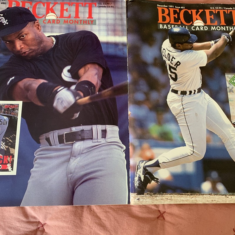 Set of 2 Vintage 1991 BECKETT Baseball Card Monthly Magazines November December