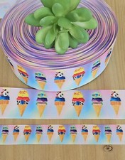 7/8 1.5" 1 YD Ice Cream Cone Grosgrain Ribbon Sweet Treats Sprinkles