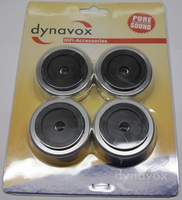 4x Dynavox massive Hifi-Gerätefüße Aluminium 50mm Boxenfüße Gummidämpfer