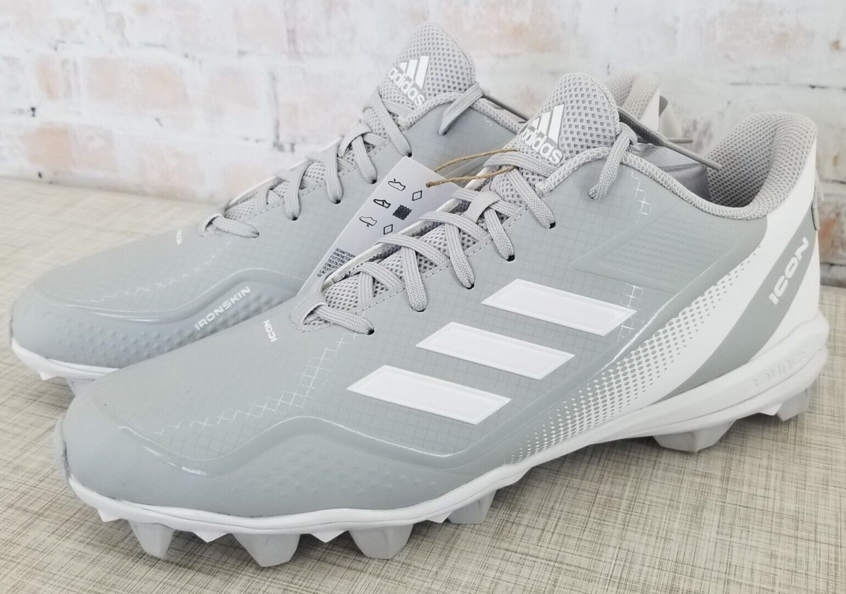 Adidas  Men\'s Icon 7 Boost White/Gray Baseball Cleats Sz:15 Adidas Icon 7 Boost Metal Baseball Cleats main image 2