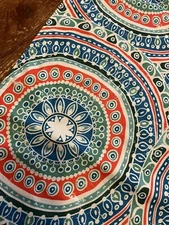 Multi color medallion table runner 47”