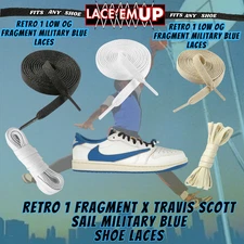 Retro 1 TS Sail Military Blue Shoe Laces replacement for AJ1 TRAVIS LACES