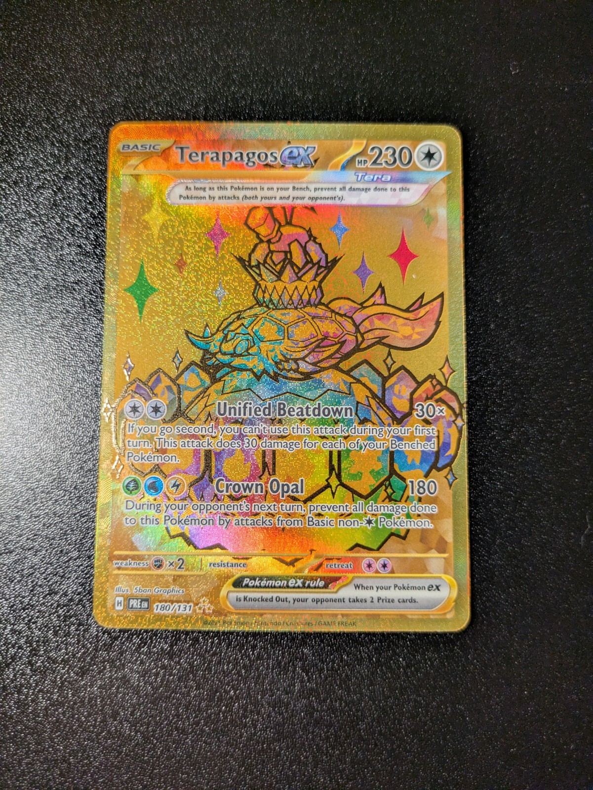 Pokémon TCG Terapagos ex 180/131 Gold Secret Rare Prismatic Evolutions