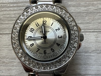 Scoop Women s Silver Tone Watch - Crystal Bezel - New Battery - Working