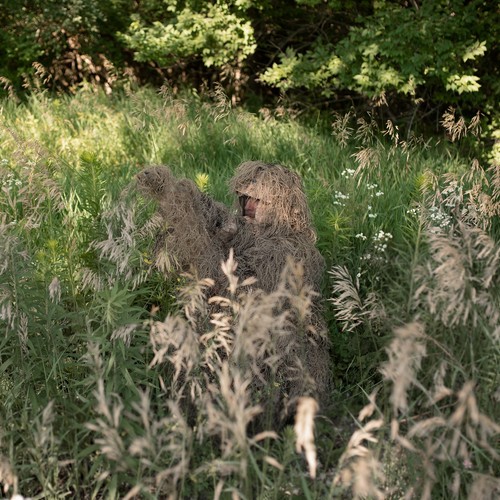 VIVO Ghillie Anzug Erwachsene M/L trockenes Gras Woodland Tarnung, 3D 4-teilig + Tasche - Bild 6 von 8