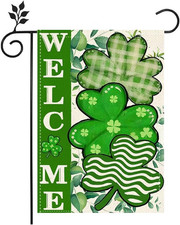 St. Patrick's Day Double-Sided Garden Flags for Outdoor Spring Decor 12x18