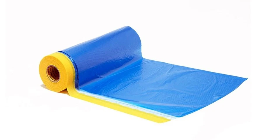 Juego de 3 rollos de película y cinta adhesiva automotriz azul para protección de pintura Foto 2 de 4