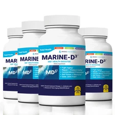 Marine Essentials | Marine-D3 | Anti-Aging | Omega-3  240 Capsules  4 Bottles