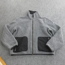 Vuori Jacket Womens Medium Gray Alpine Sherpa Fleece Full Zip Pockets VW516 Cozy