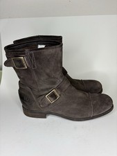 UGG Boots Lancing Brown Suede Cap Toe Moto Pu...