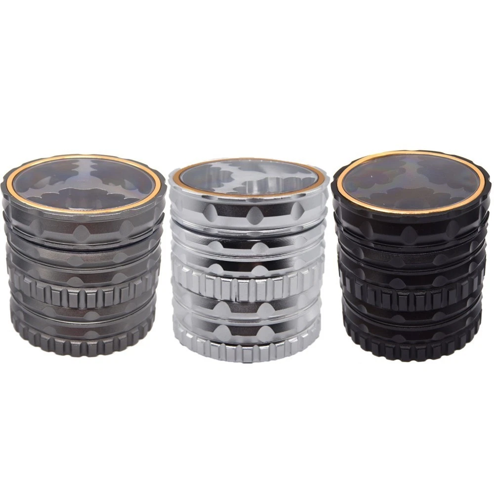 2.5'' 5-Layer Aluminum Grinder Metal Herb Spice Smoke Tobacco Crusher Gift Ideas